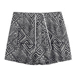 Black And White African Tribal Print Mesh Shorts