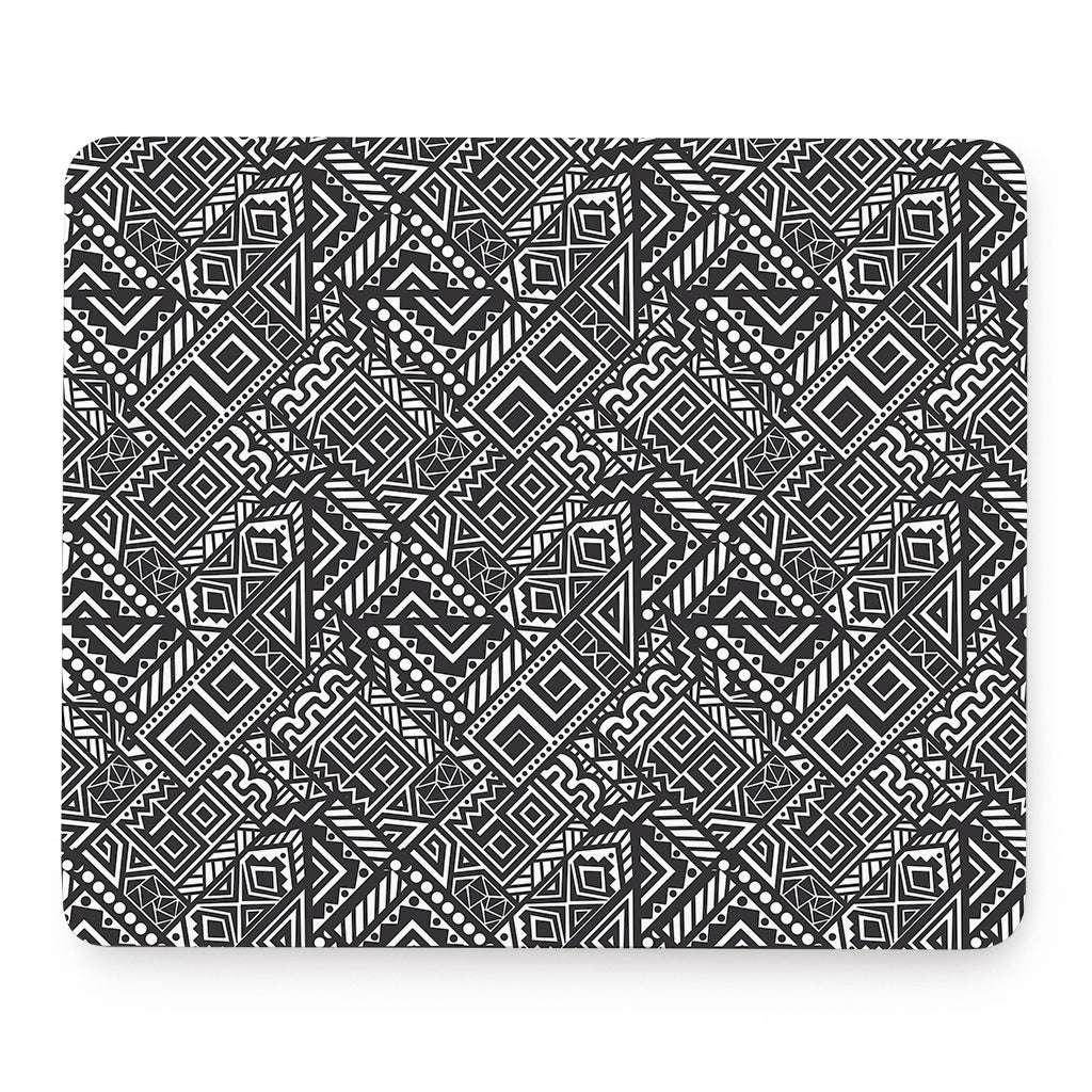 Black And White African Tribal Print Mouse Pad