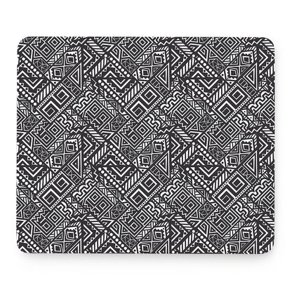 Black And White African Tribal Print Mouse Pad