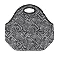 Black And White African Tribal Print Neoprene Lunch Bag