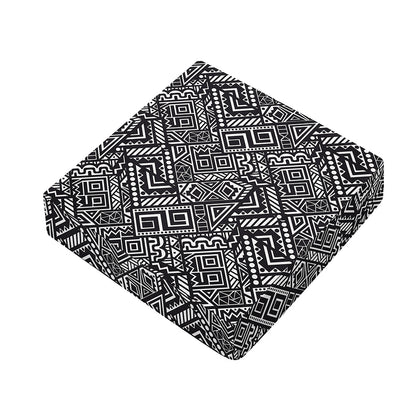 Black And White African Tribal Print Outdoor Seat Cushion Cover