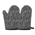 Black And White African Tribal Print Oven Mitts