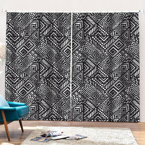 Black And White African Tribal Print Pencil Pleat Curtains