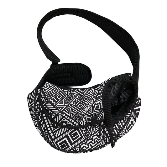 Black And White African Tribal Print Pet Sling Carrier