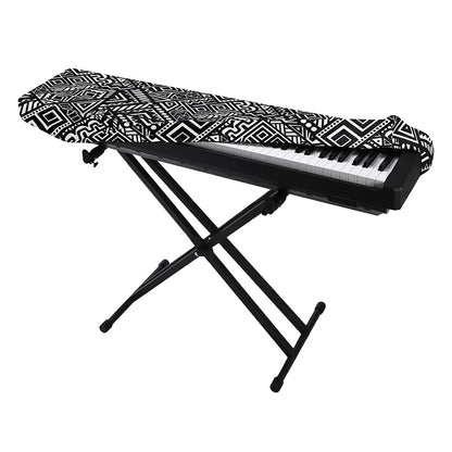 Black And White African Tribal Print Piano Keyboard Cover
