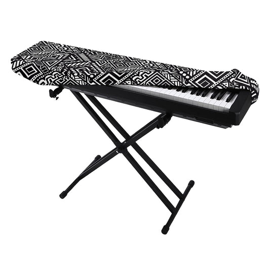 Black And White African Tribal Print Piano Keyboard Cover