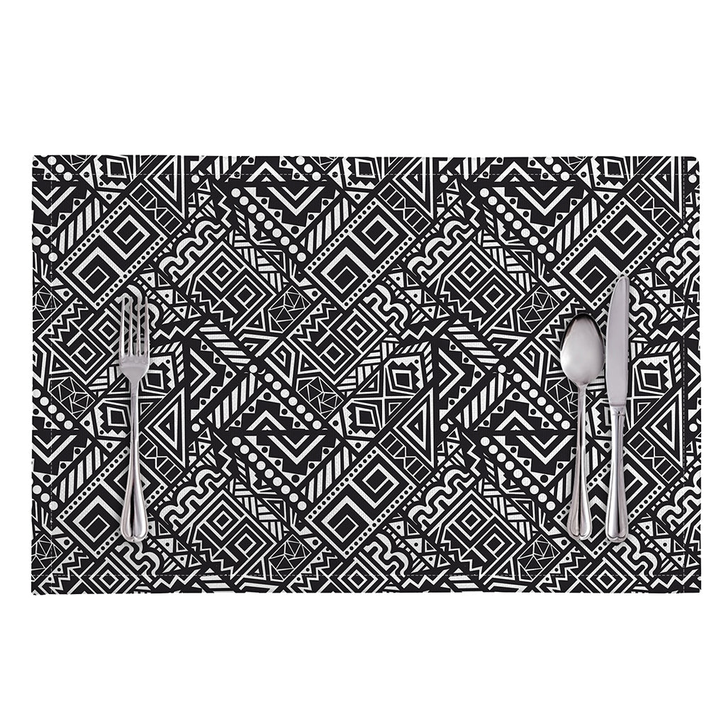 Black And White African Tribal Print Placemat