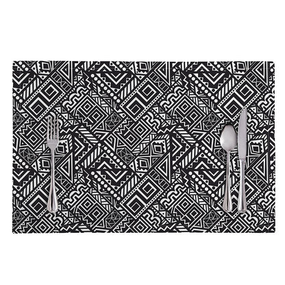 Black And White African Tribal Print Placemat