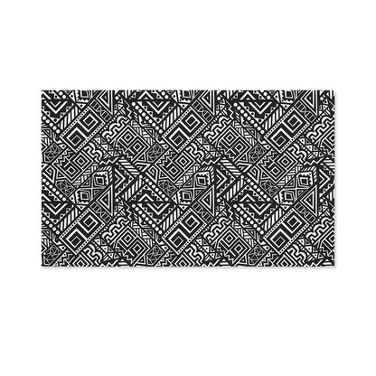 Black And White African Tribal Print Polyester Flag