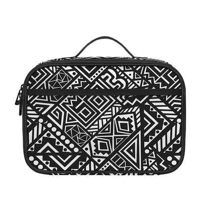Black And White African Tribal Print Portable Lunch Bag