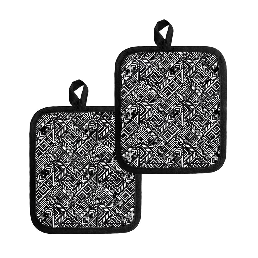 Black And White African Tribal Print Pot Holders