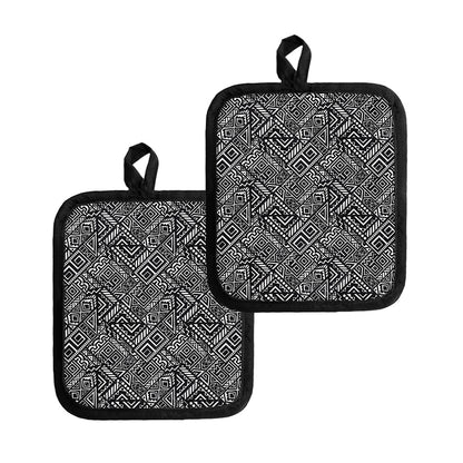 Black And White African Tribal Print Pot Holders