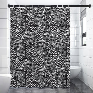 Black And White African Tribal Print Premium Shower Curtain