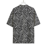 Black And White African Tribal Print Rayon Hawaiian Shirt