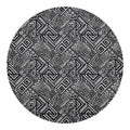 Black And White African Tribal Print Round Blanket