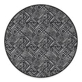 Black And White African Tribal Print Round Floor Mat