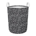Black And White African Tribal Print Round Laundry Basket