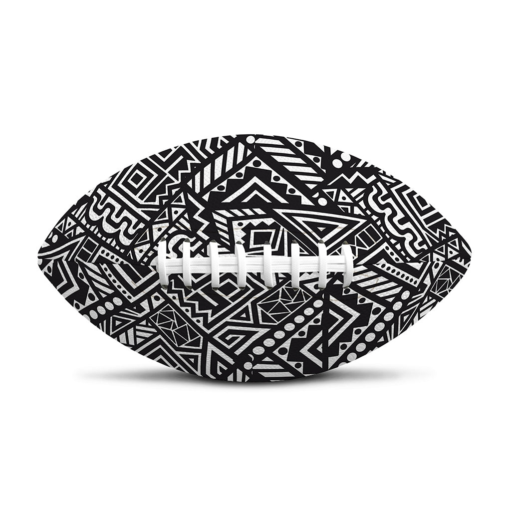 Black And White African Tribal Print Rugby Ball