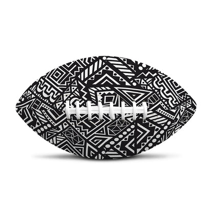 Black And White African Tribal Print Rugby Ball