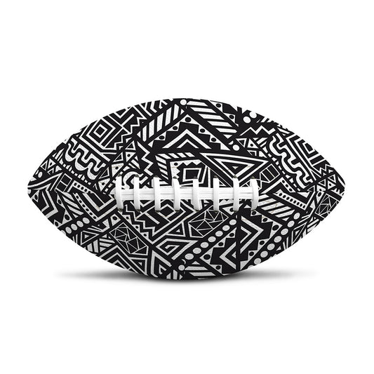 Black And White African Tribal Print Rugby Ball