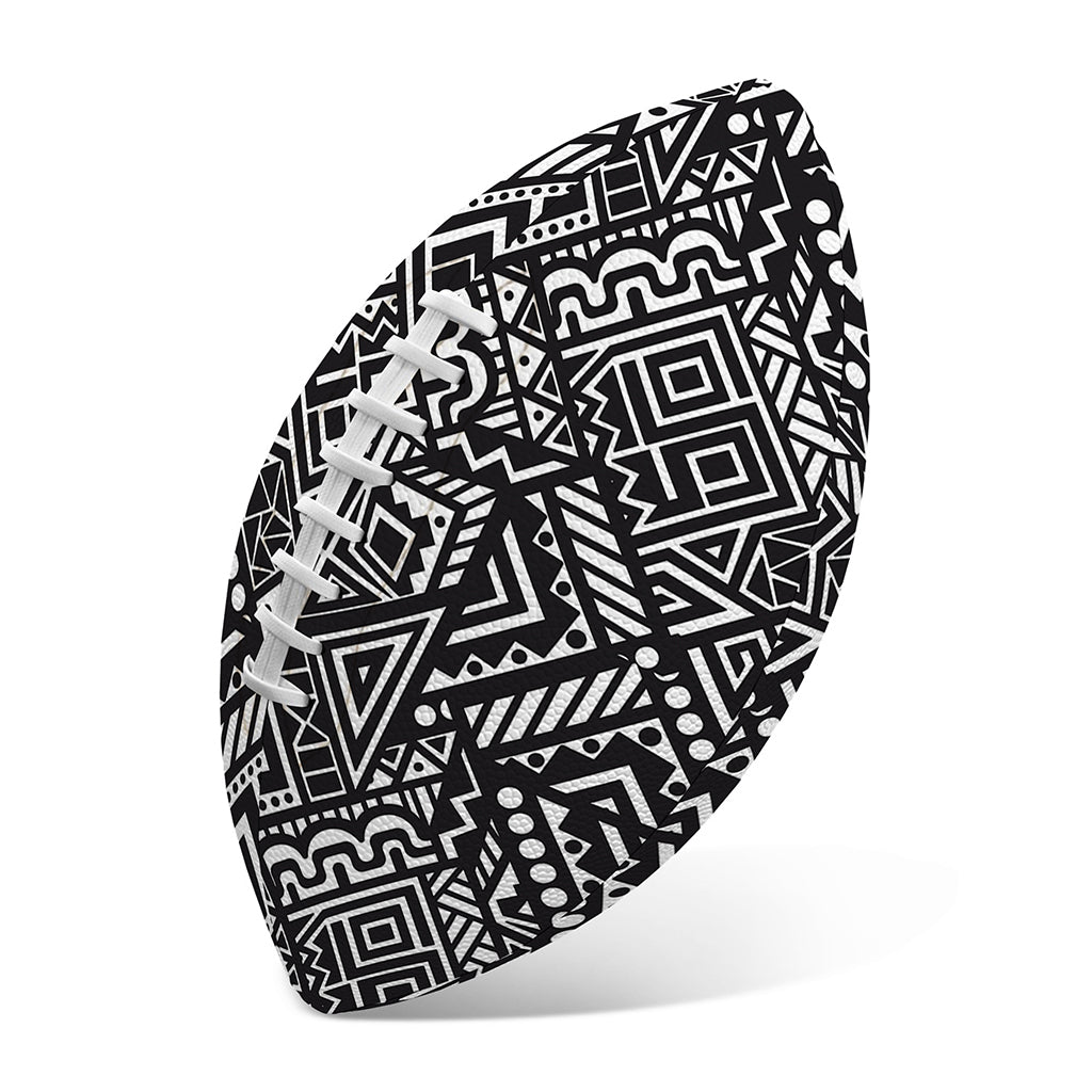 Black And White African Tribal Print Rugby Ball