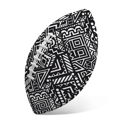 Black And White African Tribal Print Rugby Ball