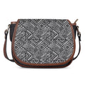 Black And White African Tribal Print Saddle Bag