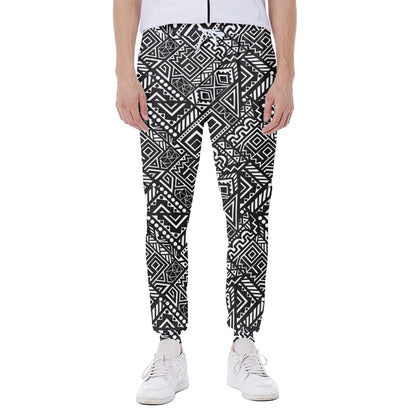 Black And White African Tribal Print Scuba Joggers