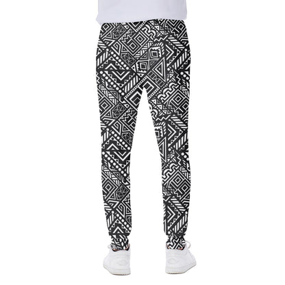 Black And White African Tribal Print Scuba Joggers