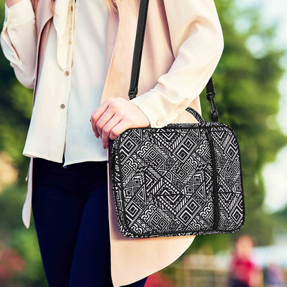 Black And White African Tribal Print Shoulder Strap Bible Bag