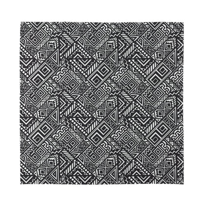 Black And White African Tribal Print Silk Bandana