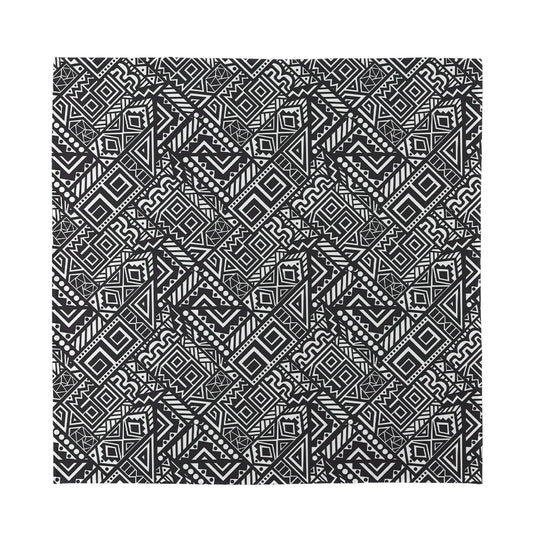 Black And White African Tribal Print Silk Bandana