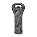Black And White African Tribal Print Single Neoprene Wine Tote
