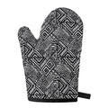 Black And White African Tribal Print Single Oven Mitt