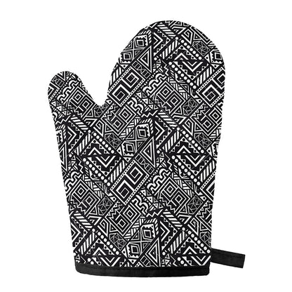 Black And White African Tribal Print Single Oven Mitt