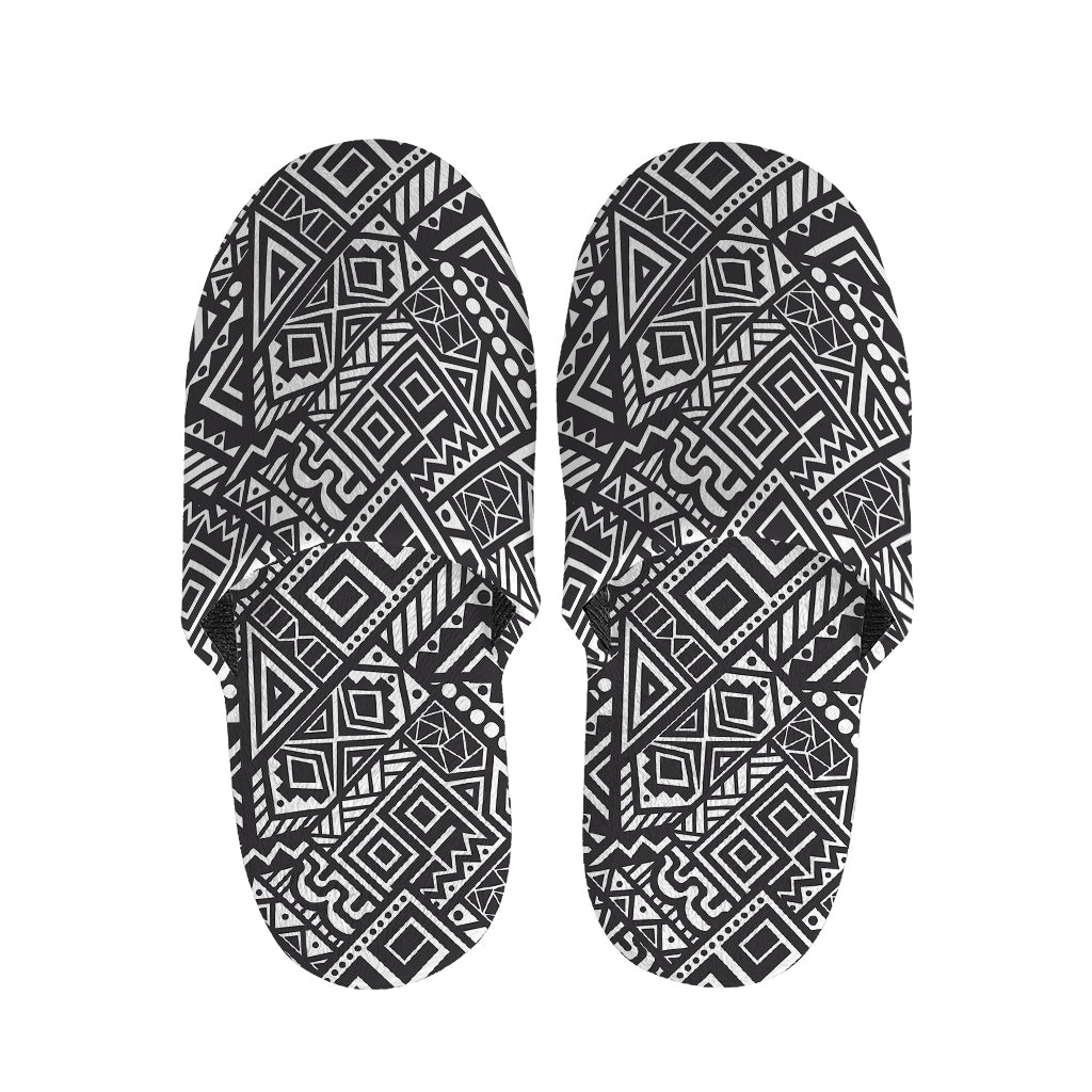 Black And White African Tribal Print Slippers