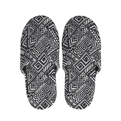Black And White African Tribal Print Slippers