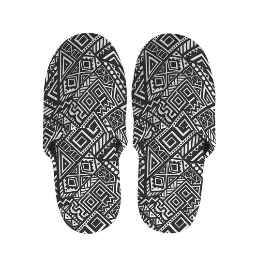 Black And White African Tribal Print Slippers