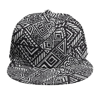 Black And White African Tribal Print Snapback Cap