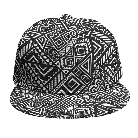 Black And White African Tribal Print Snapback Cap