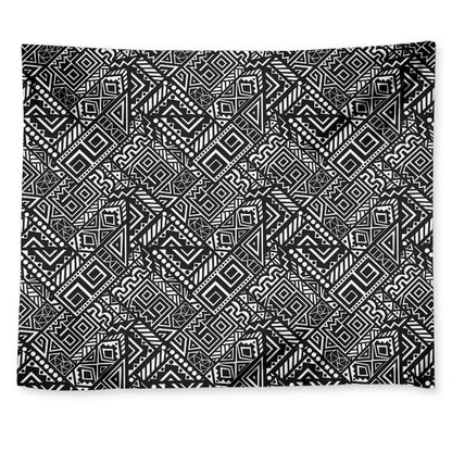 Black And White African Tribal Print Tapestry