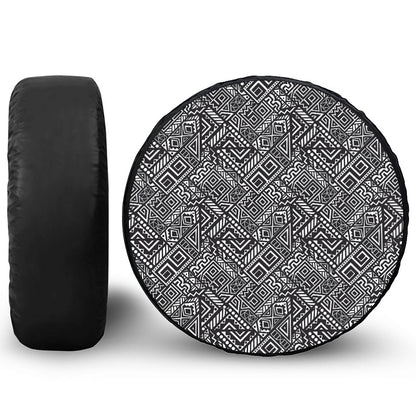 Black And White African Tribal Print Tire Cover