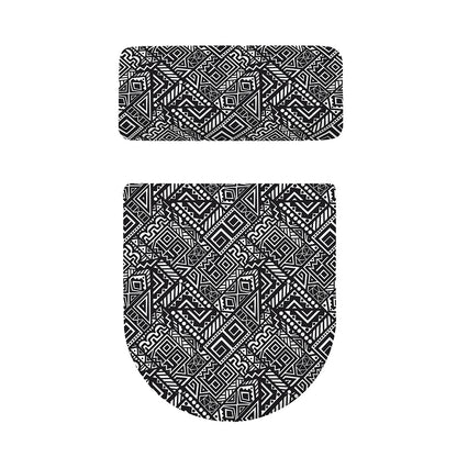 Black And White African Tribal Print Toilet Lid And Tank Cover Set