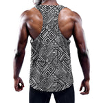 Black And White African Tribal Print Training Tank Top