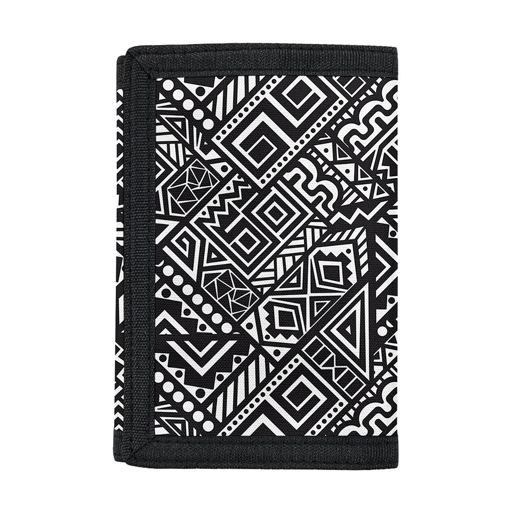 Black And White African Tribal Print Trifold Wallet