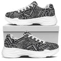 Black And White African Tribal Print White Chunky Shoes