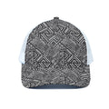 Black And White African Tribal Print White Mesh Trucker Hat