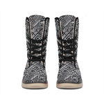 Black And White African Tribal Print Winter Boots