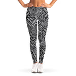 Black And White African Tribal Print Women's Leggings
