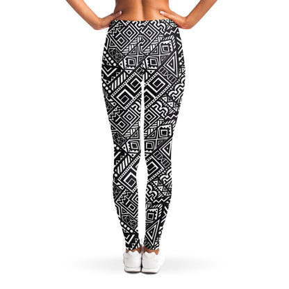 Black And White African Tribal Print Women's Leggings